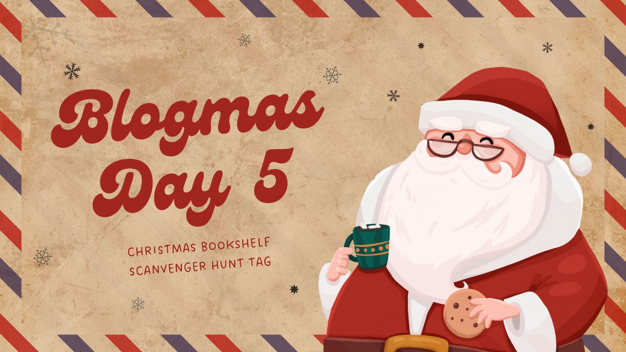 Christmas Bookshelf Scavenger Hunt Book Tag